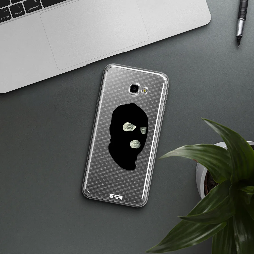 a person wearing a mask Samsung J4 Plus Clear TPU Case