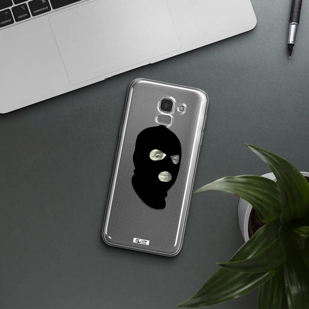 a person wearing a mask Samsung J6 Clear TPU Case