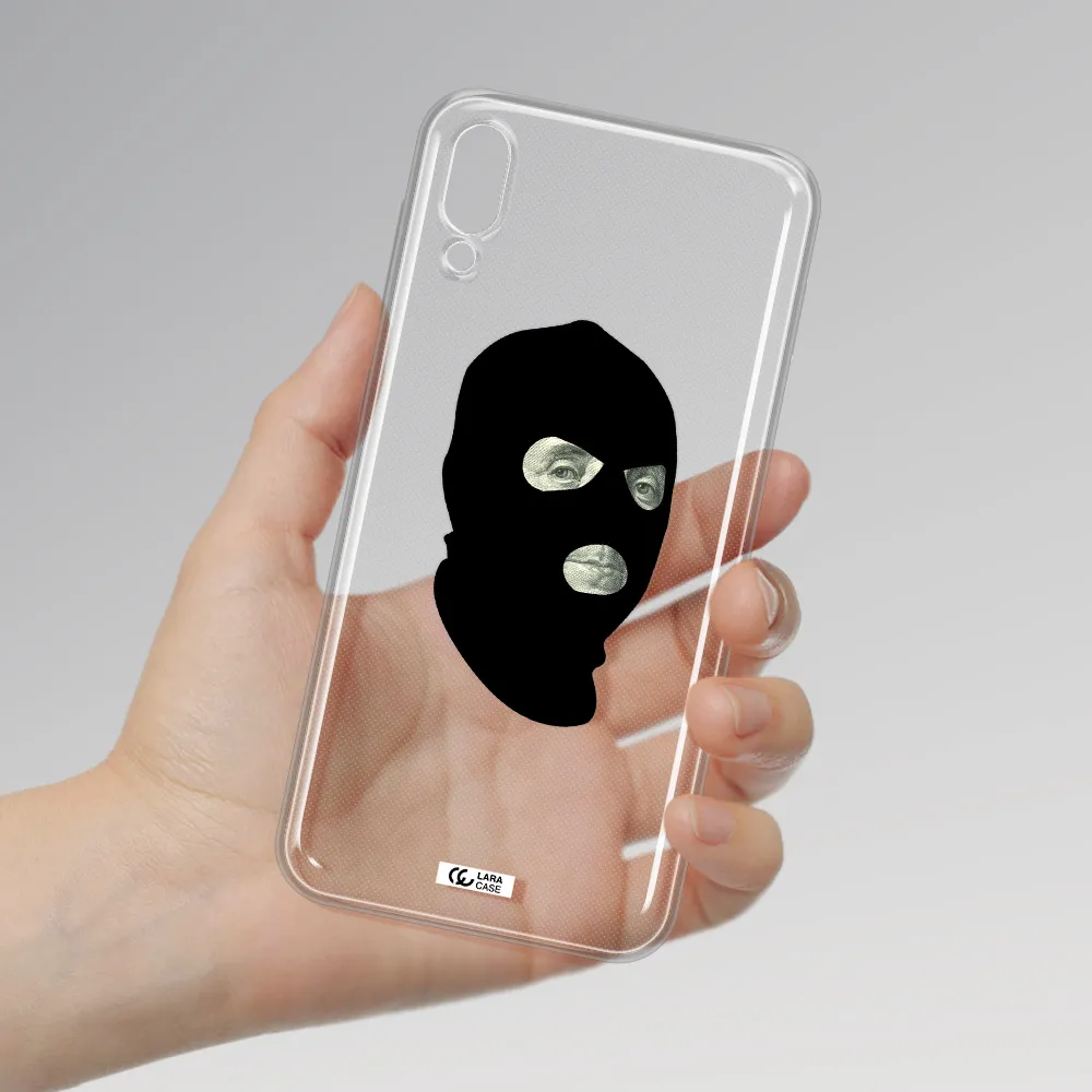 a person wearing a mask Samsung M10 Clear TPU Case