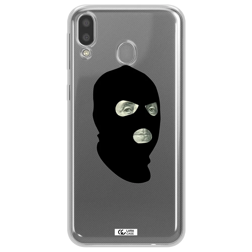 a person wearing a mask Samsung M20 Clear TPU Case