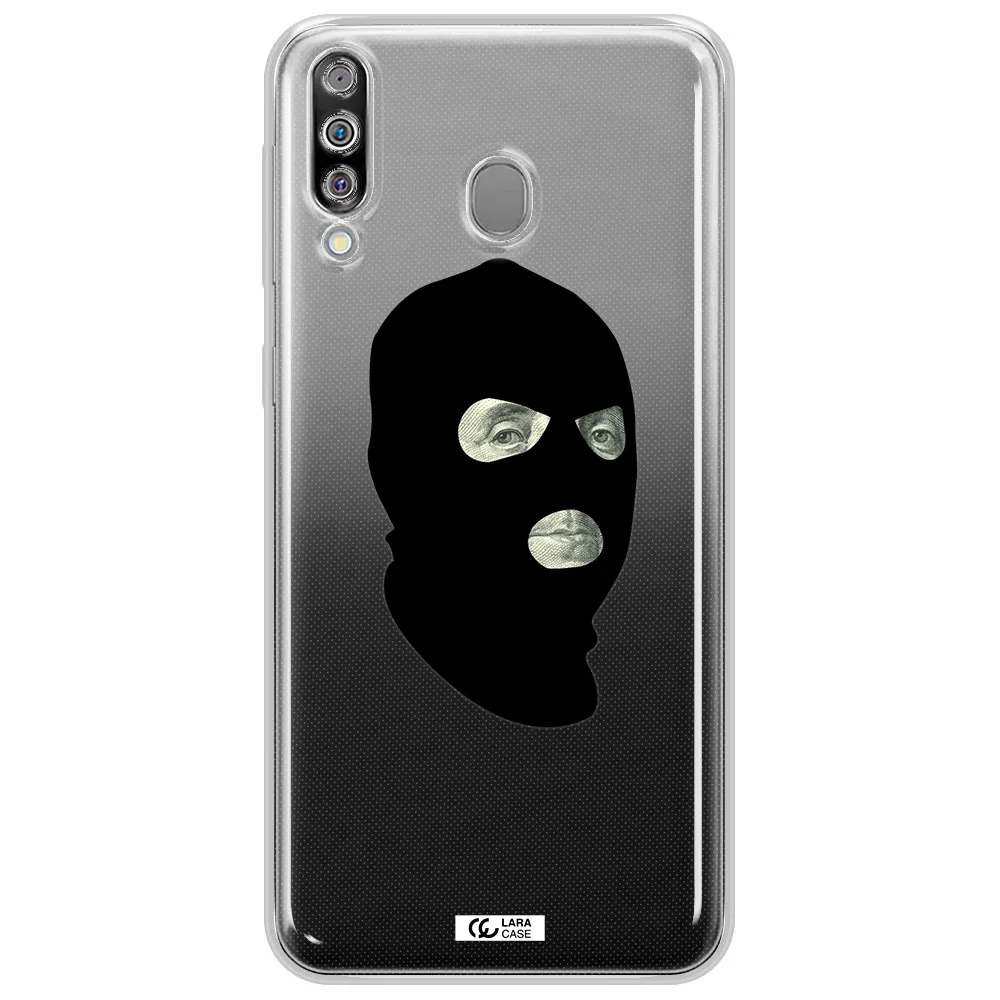 a person wearing a mask Samsung M30 Clear TPU Case