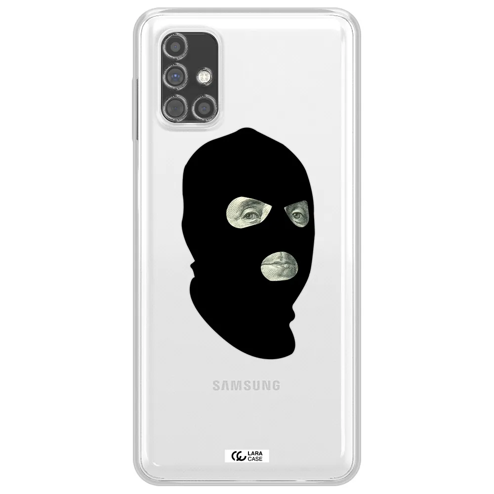 a person wearing a mask Samsung M31S Clear TPU Case