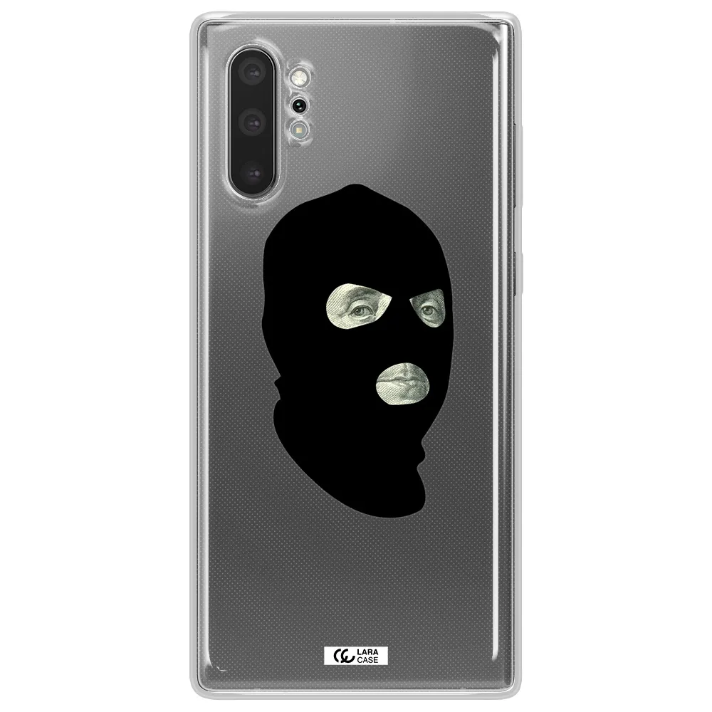 a person wearing a mask Samsung Note 10 Plus Clear TPU Case