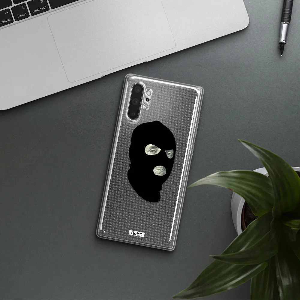 a person wearing a mask Samsung Note 10 Plus Clear TPU Case