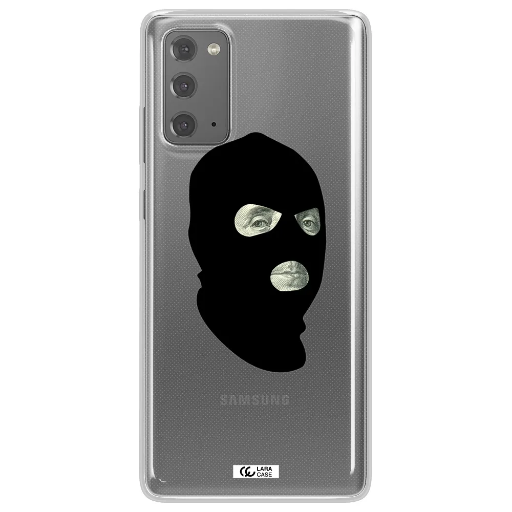 a person wearing a mask Samsung Note 20 Clear TPU Case