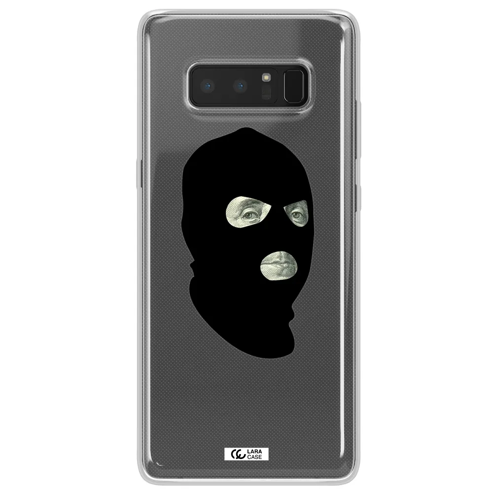 a person wearing a mask Samsung Note 8 Clear TPU Case
