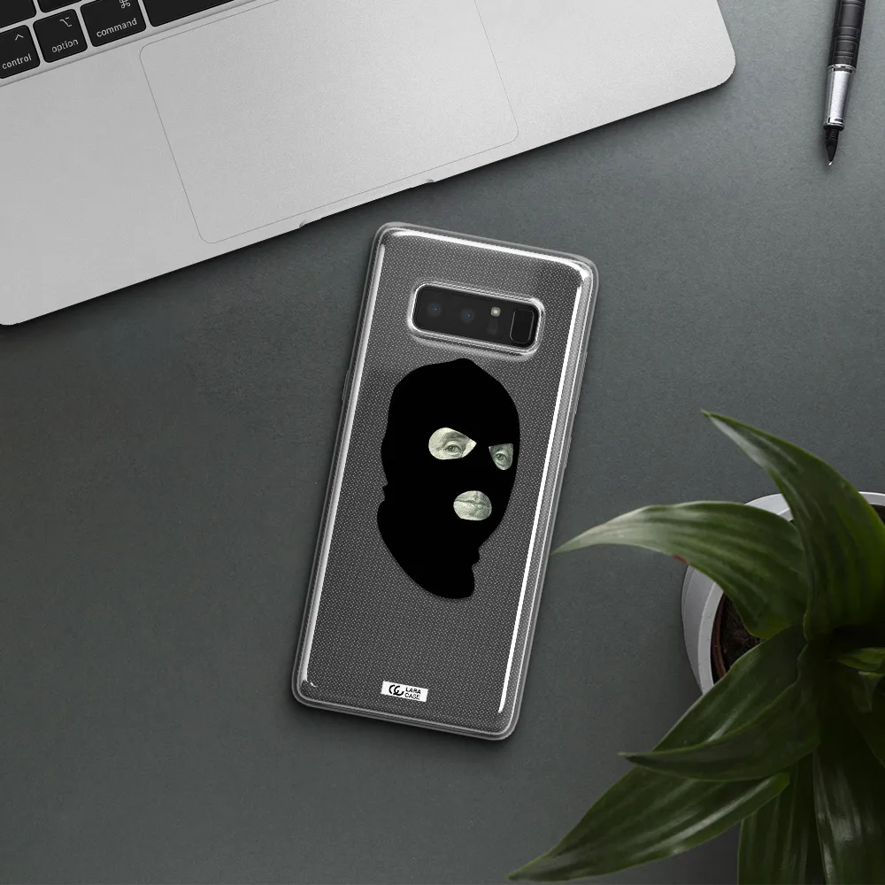 a person wearing a mask Samsung Note 8 Clear TPU Case