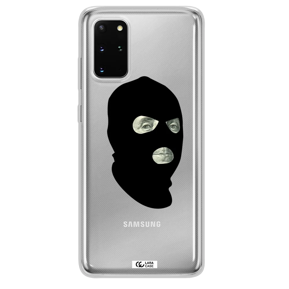 a person wearing a mask Samsung S 20 Plus Clear TPU Case