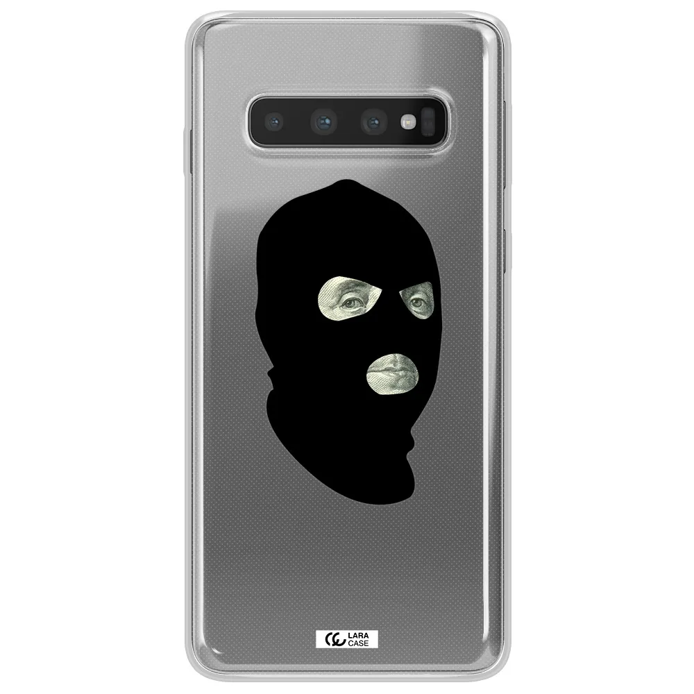 a person wearing a mask Samsung S10 Clear TPU Case