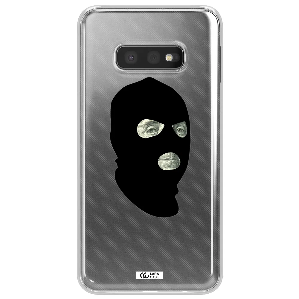 a person wearing a mask Samsung S10e Clear TPU Case
