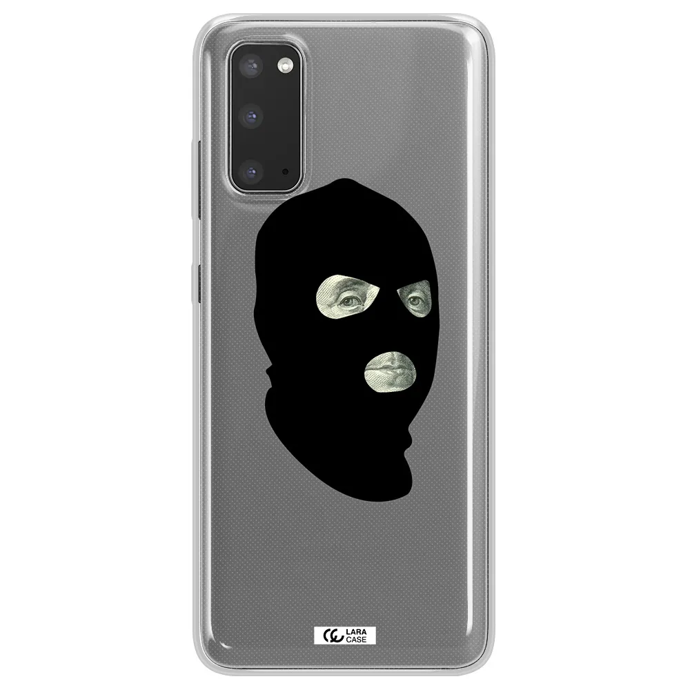 a person wearing a mask Samsung S20 Clear TPU Case
