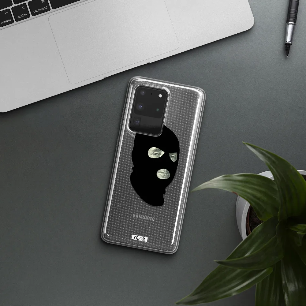 a person wearing a mask Samsung S20 Ultra Clear TPU Case