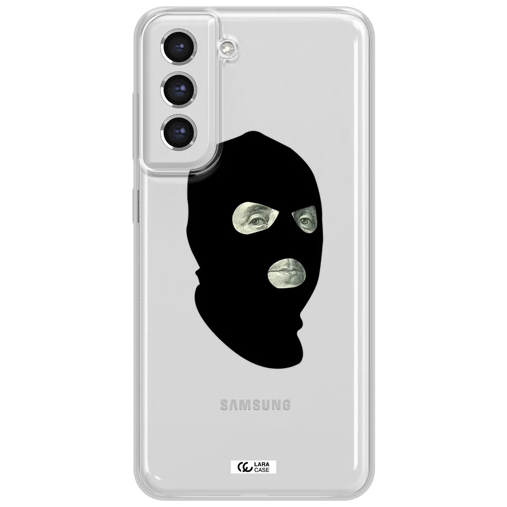A Person Wearing A Mask Samsung S21 Fe Clear Tpu Case