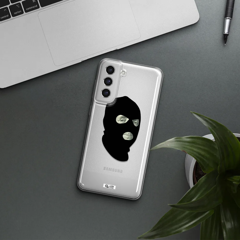 A Person Wearing A Mask Samsung S21 Fe Clear Tpu Case