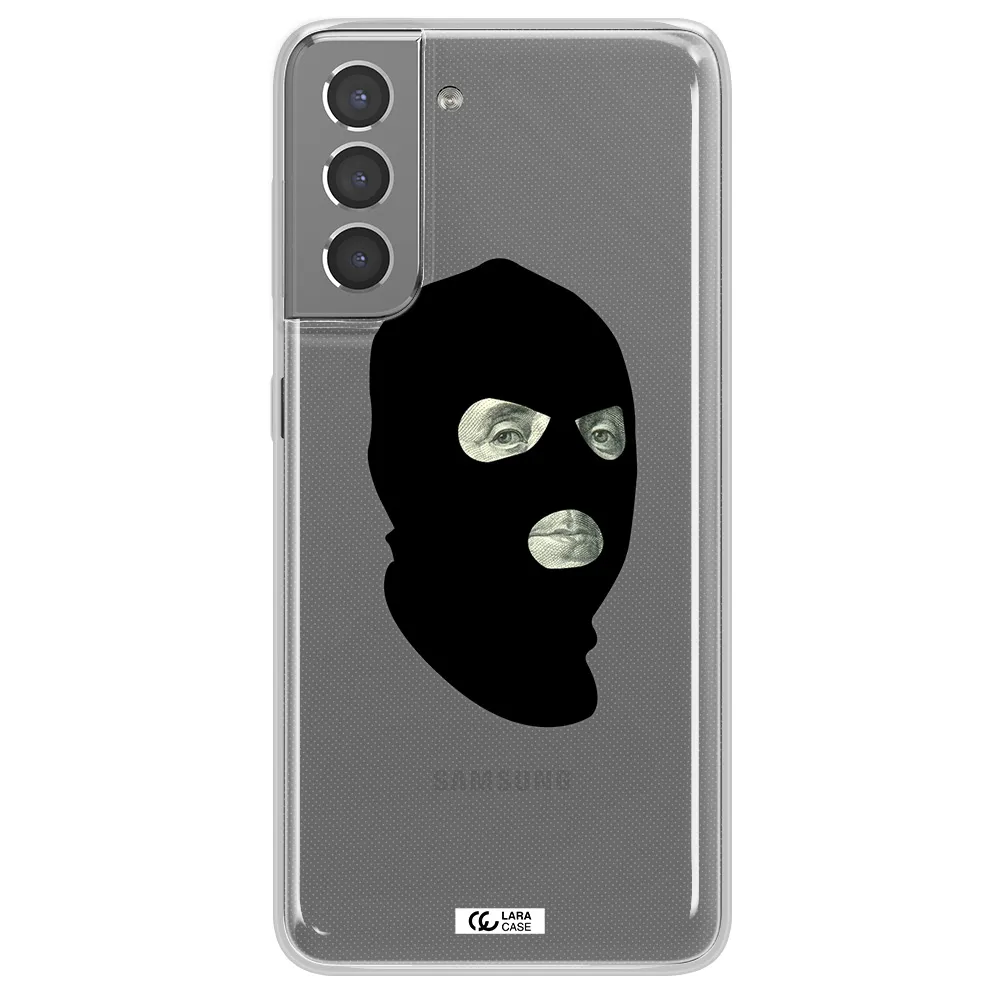 a person wearing a mask Samsung S21 Plus Clear TPU Case