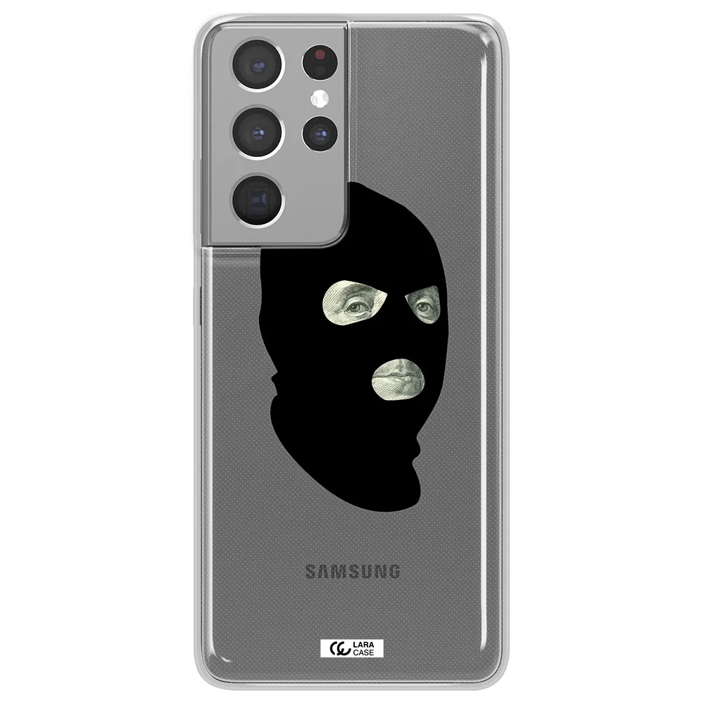 a person wearing a mask Samsung S21 Ultra Clear TPU Case