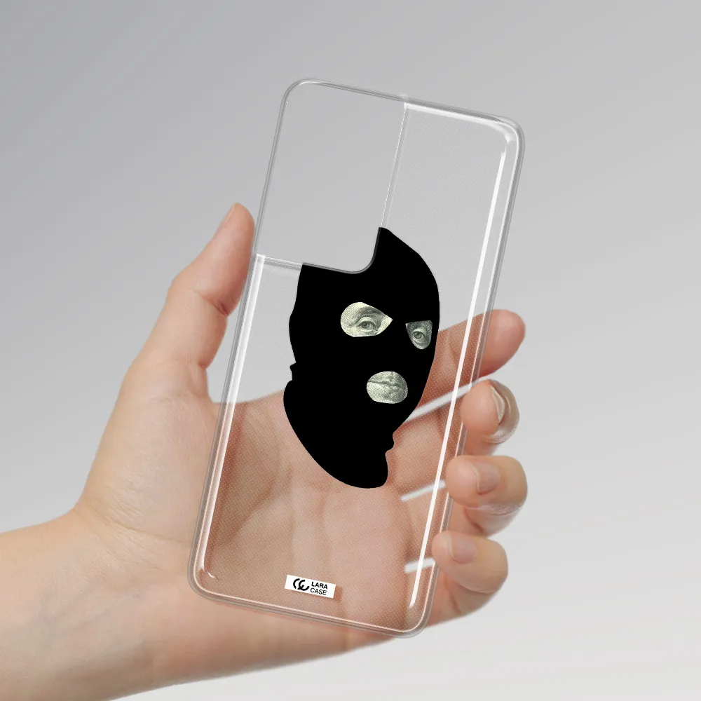 a person wearing a mask Samsung S21 Ultra Clear TPU Case