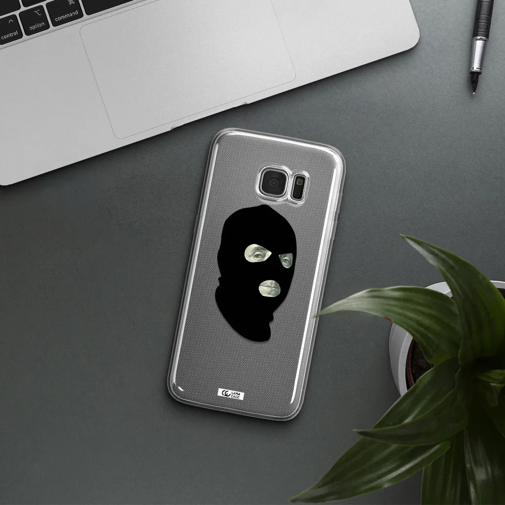a person wearing a mask Samsung S7 Edge Clear TPU Case