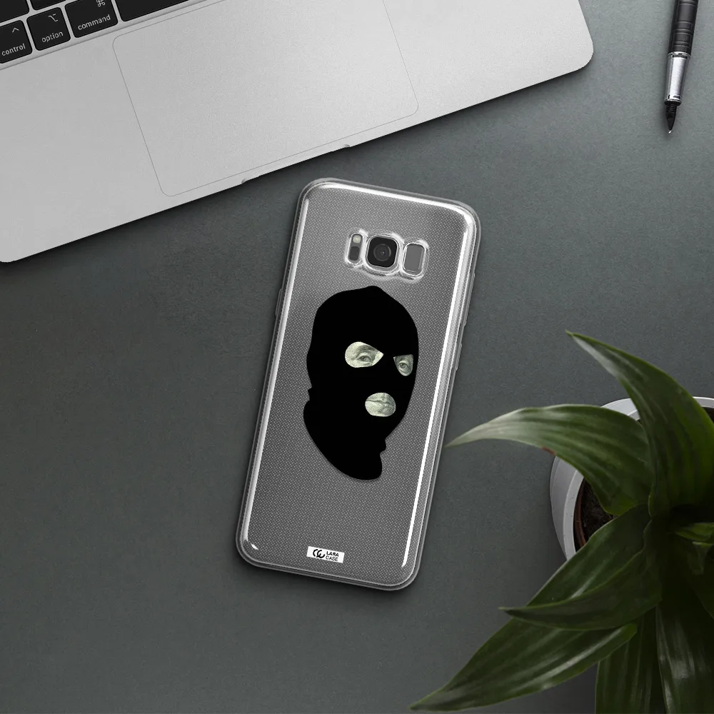 a person wearing a mask Samsung S8 Clear TPU Case