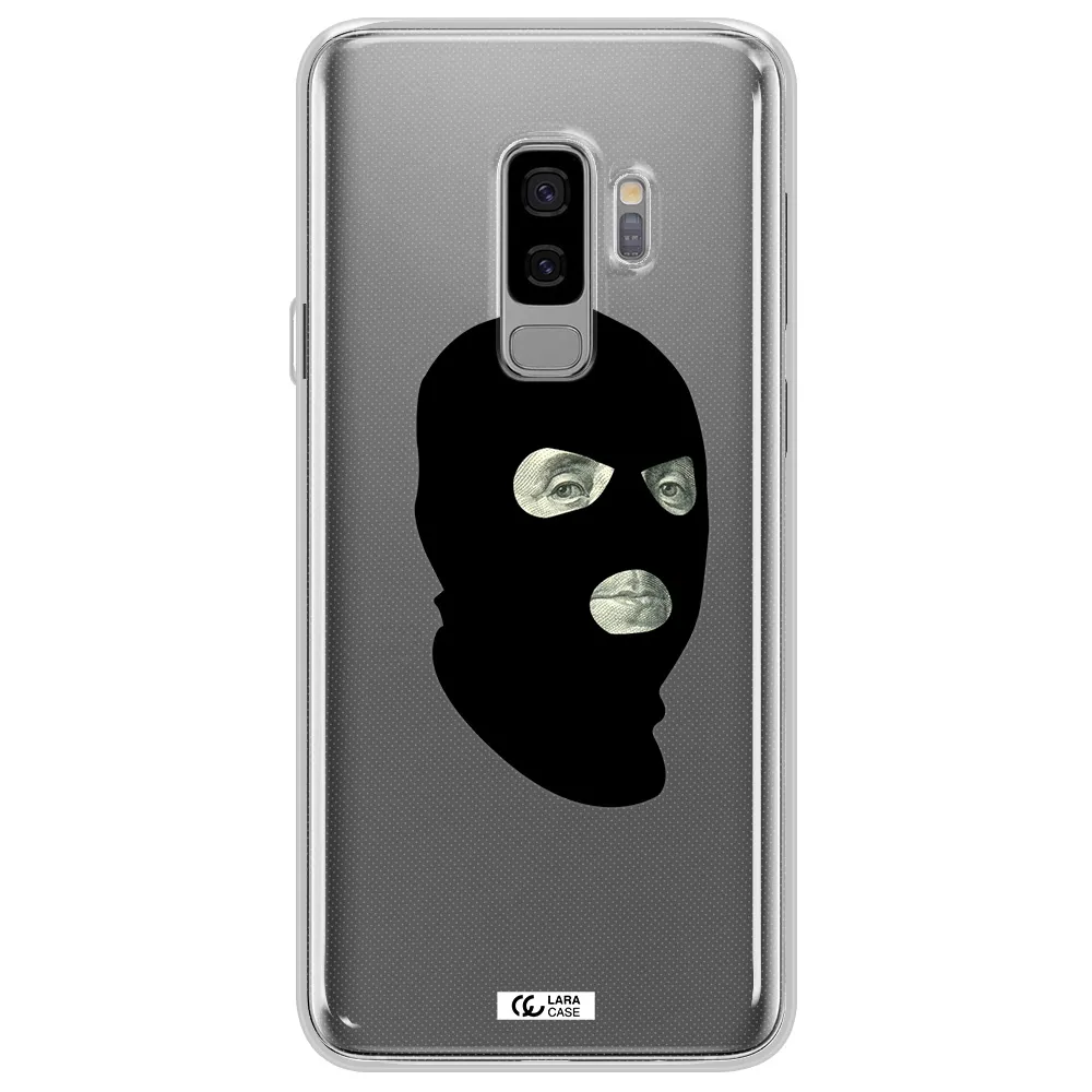 a person wearing a mask Samsung S9 Plus Clear TPU Case