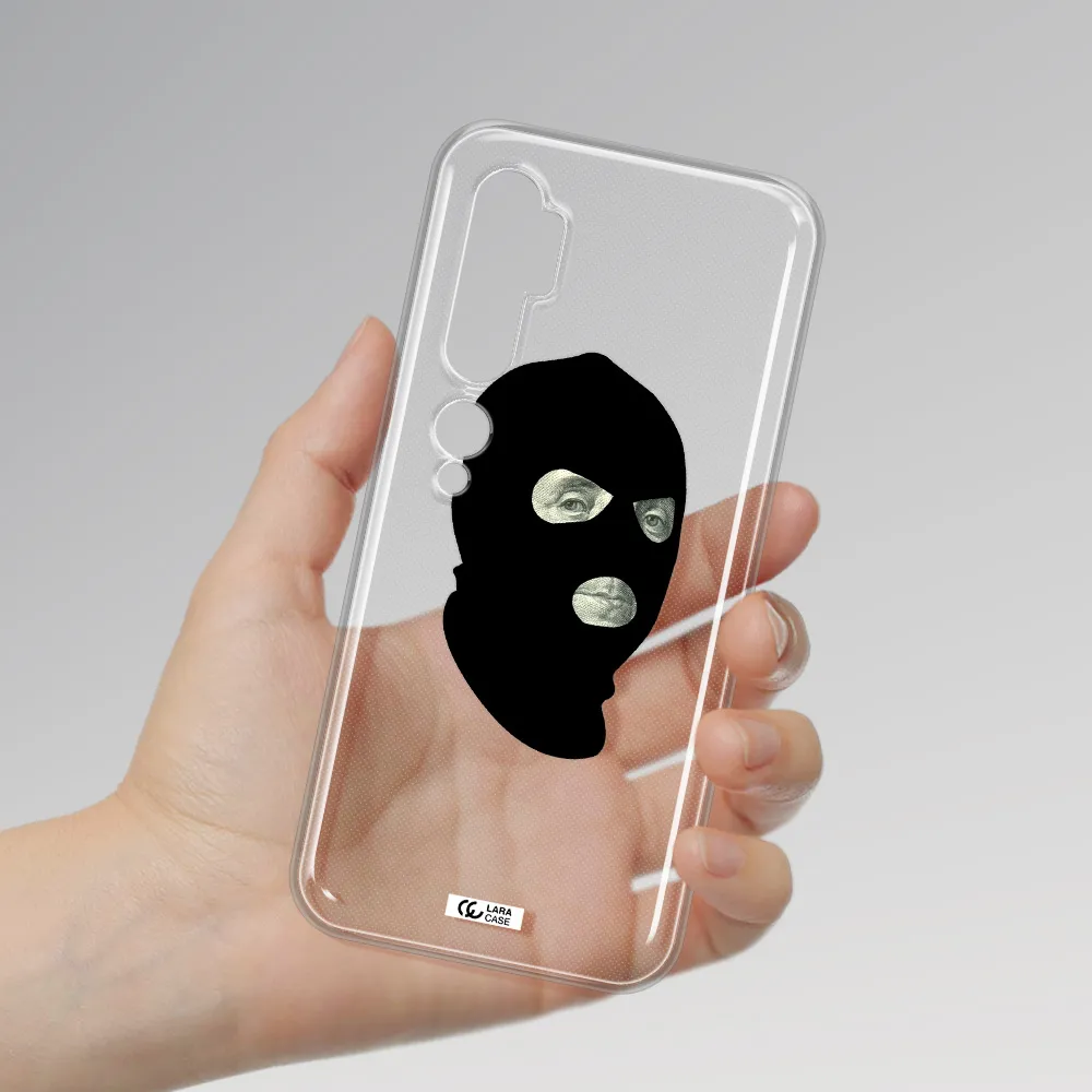 a person wearing a mask Xiaomi Mi Note 10 Clear TPU Case