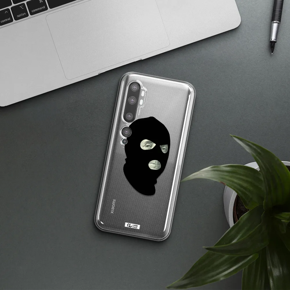 a person wearing a mask Xiaomi Mi Note 10 Clear TPU Case