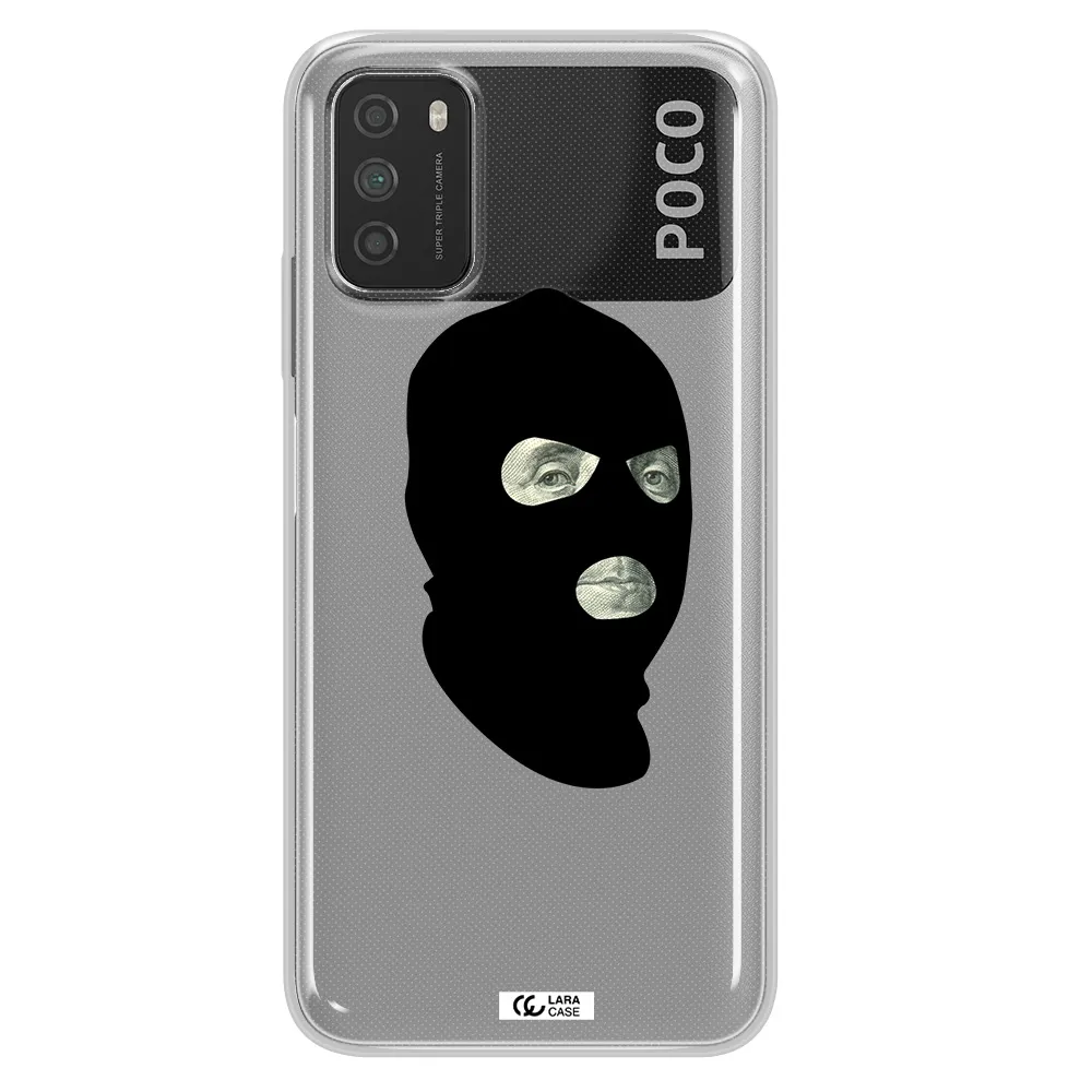 a person wearing a mask Xiaomi Poco M3 Clear TPU Case