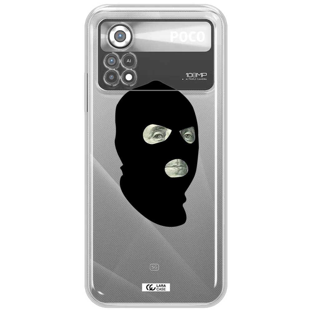 a person wearing a mask Xiaomi Poco X4 Pro Clear TPU Case