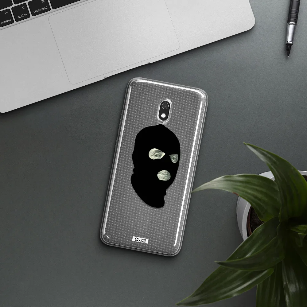 a person wearing a mask Xiaomi Redmi 8A Clear TPU Case