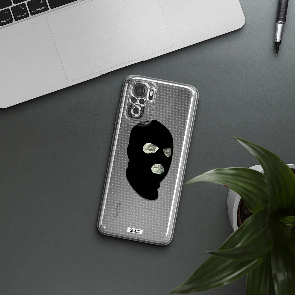 A Person Wearing A Mask Xiaomi Redmi Note 10S Clear Tpu Case