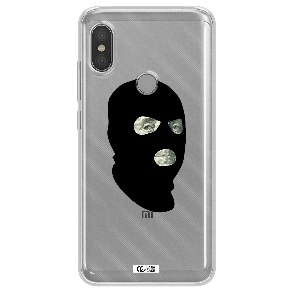 a person wearing a mask Xiaomi Redmi Note 6 Pro Clear TPU Case