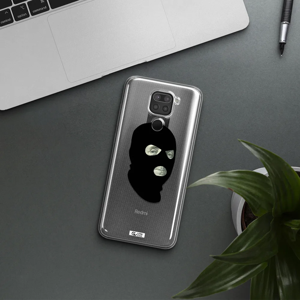 a person wearing a mask Xiaomi Redmi Note 9 Clear TPU Case
