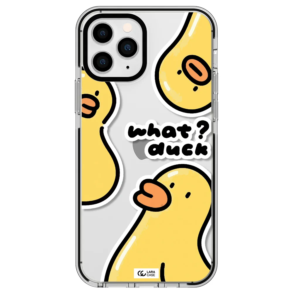 a group of yellow ducks Apple iPhone 11 pro max impact black border Case
