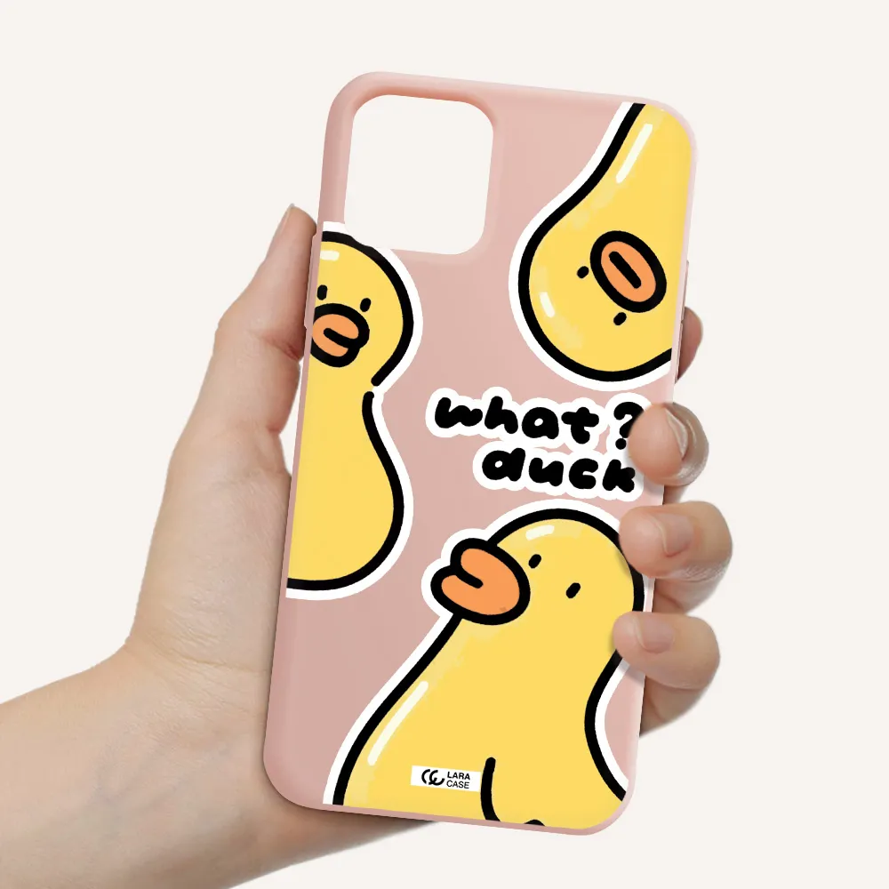 a group of yellow ducks Apple iPhone 11 pro max Silicone pastel pink Case