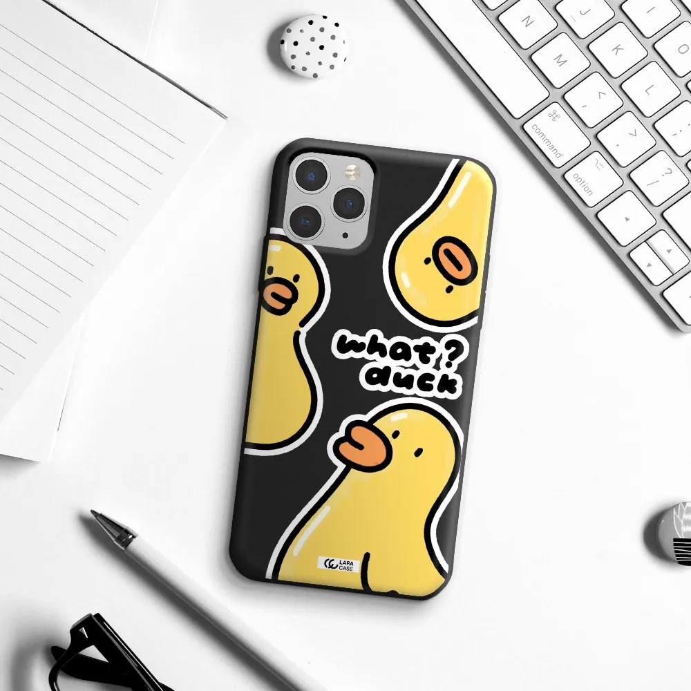 a group of yellow ducks Apple iPhone 11 pro Silicone black Case