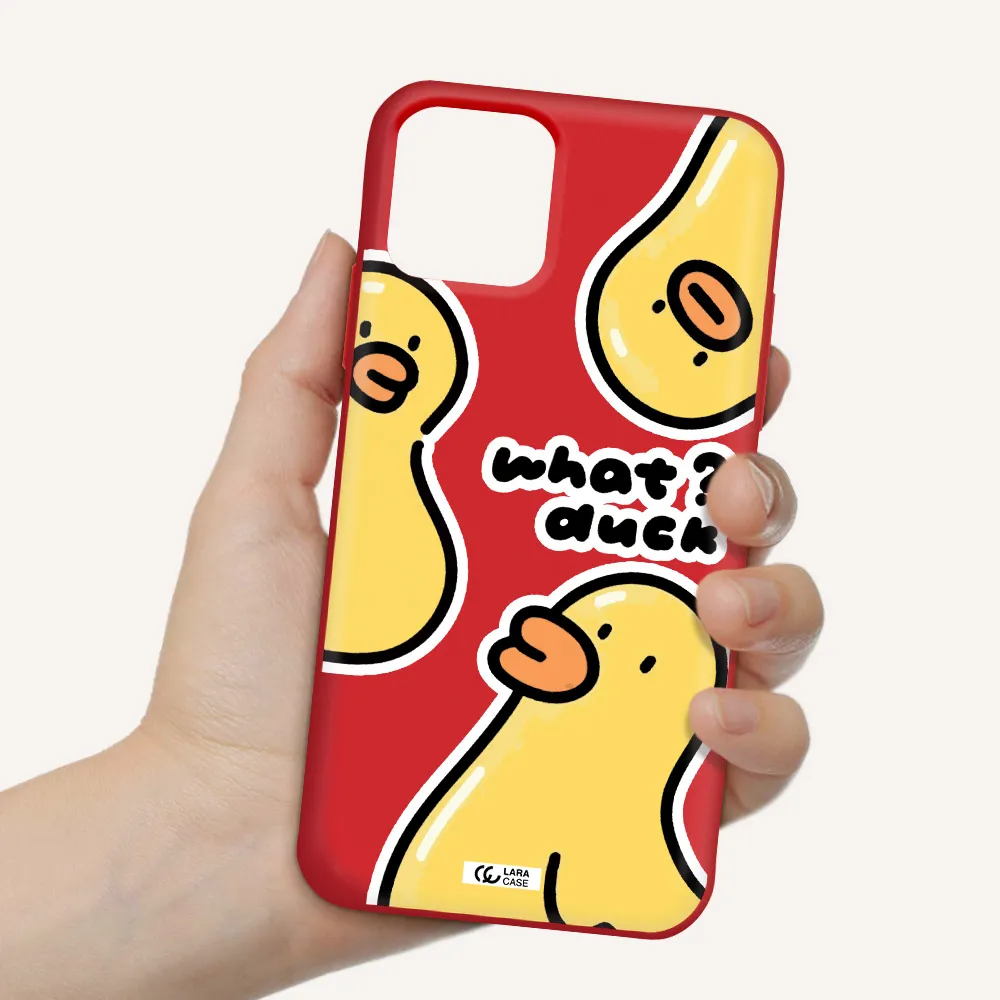 a group of yellow ducks Apple iPhone 11 pro Silicone Imperial Red Case