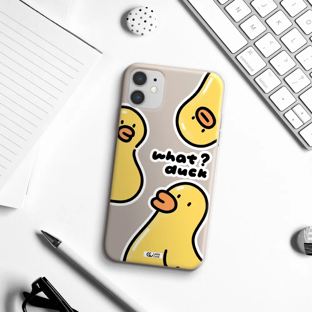 a group of yellow ducks Apple iPhone 11 Silicone Stone Case