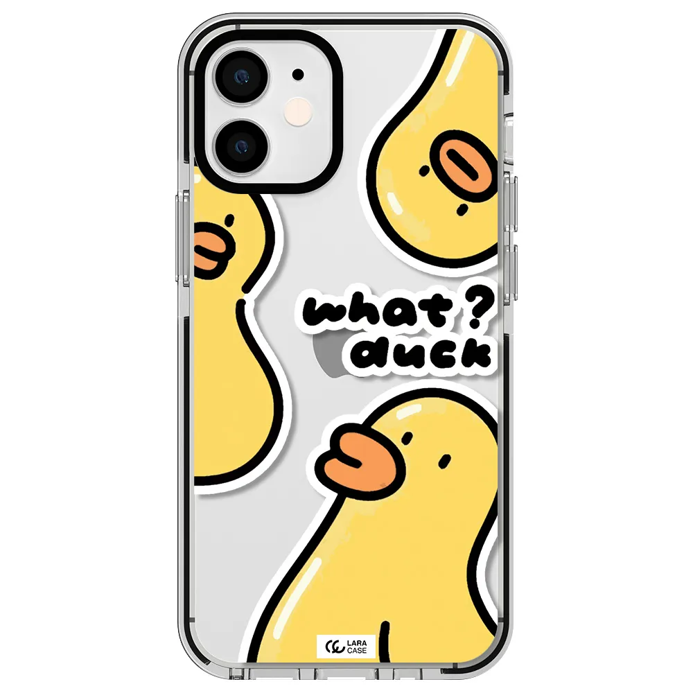 a group of yellow ducks Apple iPhone 12 mini impact black border Case