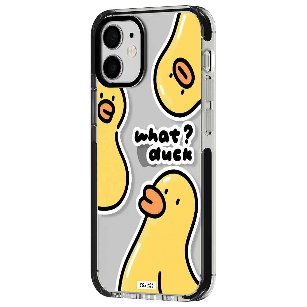 a group of yellow ducks Apple iPhone 12 mini impact black border Case