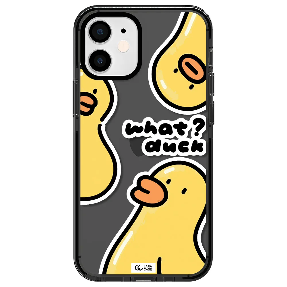 a group of yellow ducks Apple iPhone 12 mini impact Smoke Black Case