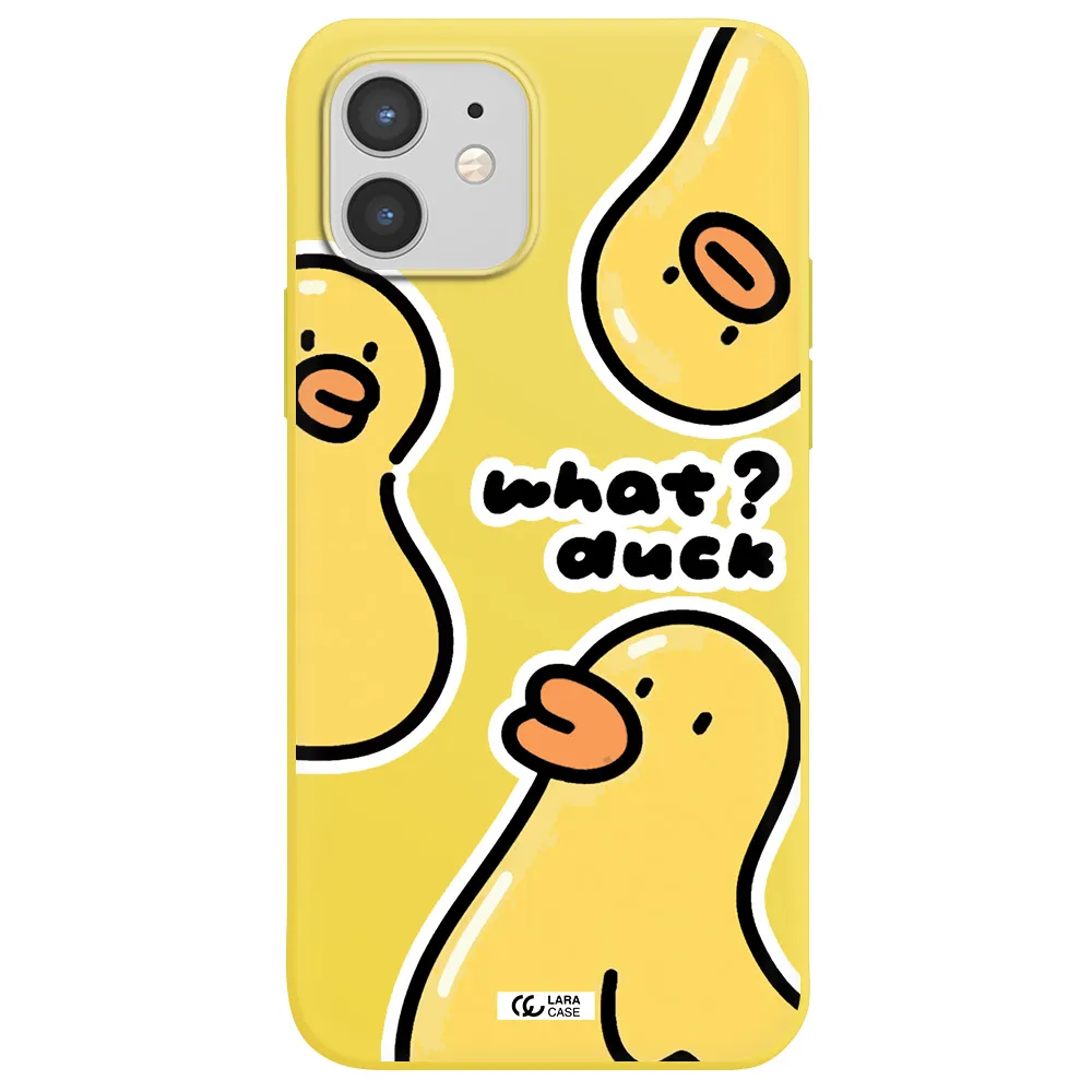 a group of yellow ducks Apple iPhone 12 mini Silicone canary yellow Case