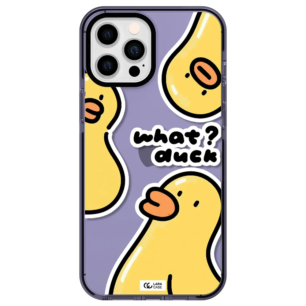 a group of yellow ducks Apple iPhone 12 pro max impact Lilac Case