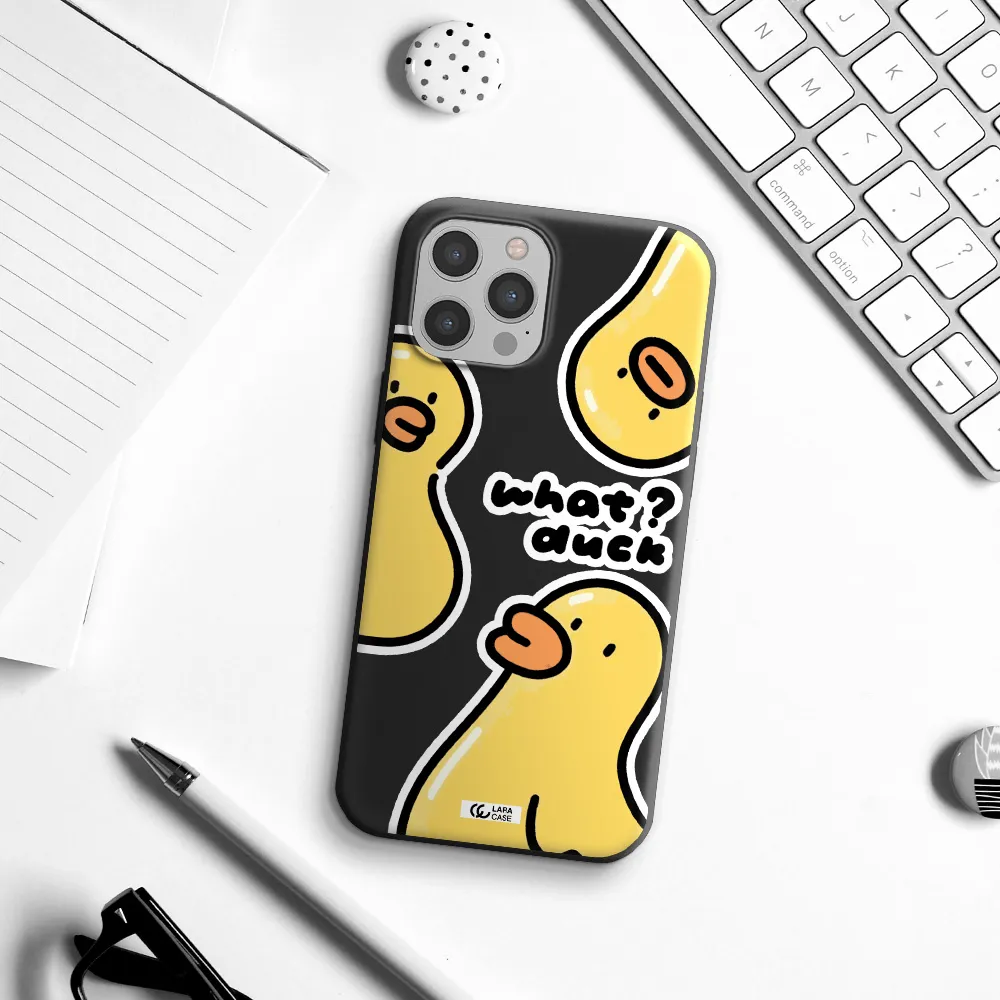 a group of yellow ducks Apple iPhone 12 pro max Silicone black Case