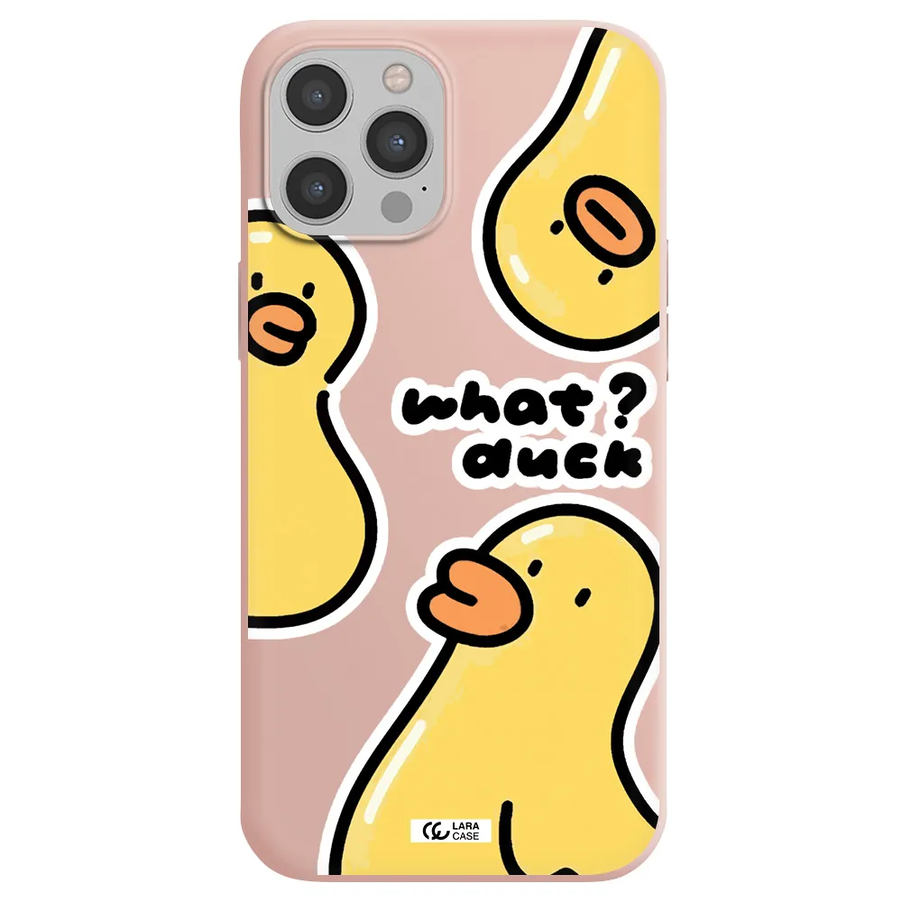 a group of yellow ducks Apple iPhone 12 pro max Silicone pastel pink Case
