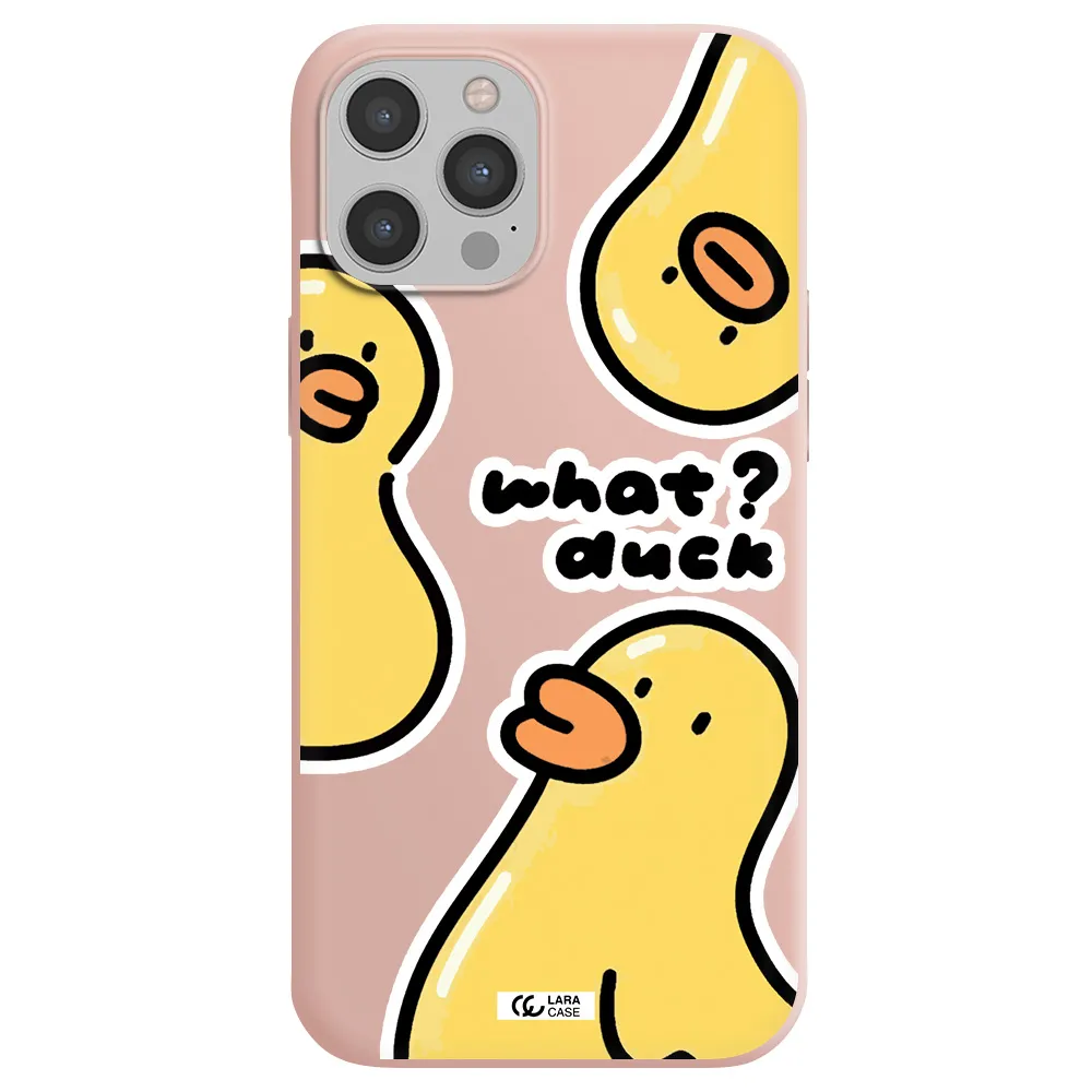 a group of yellow ducks Apple iPhone 12 pro Silicone pastel pink Case