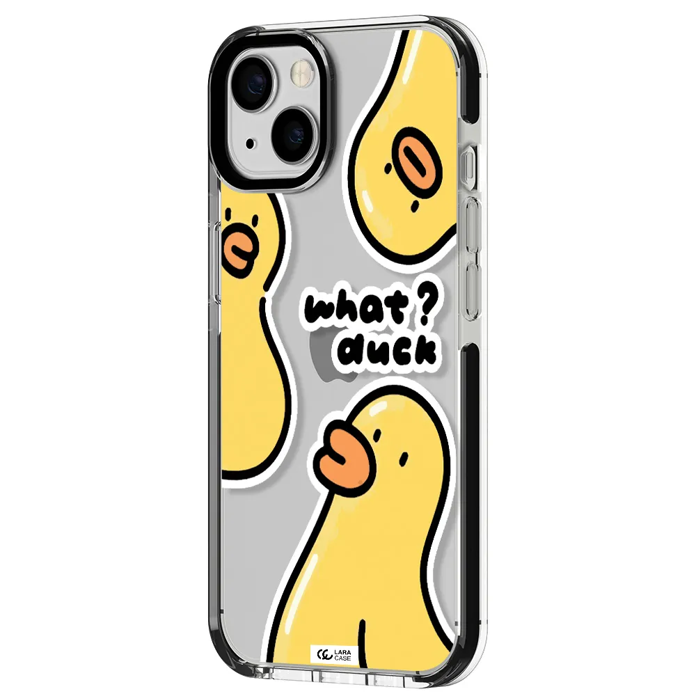 a group of yellow ducks Apple iPhone 13 impact black border Case