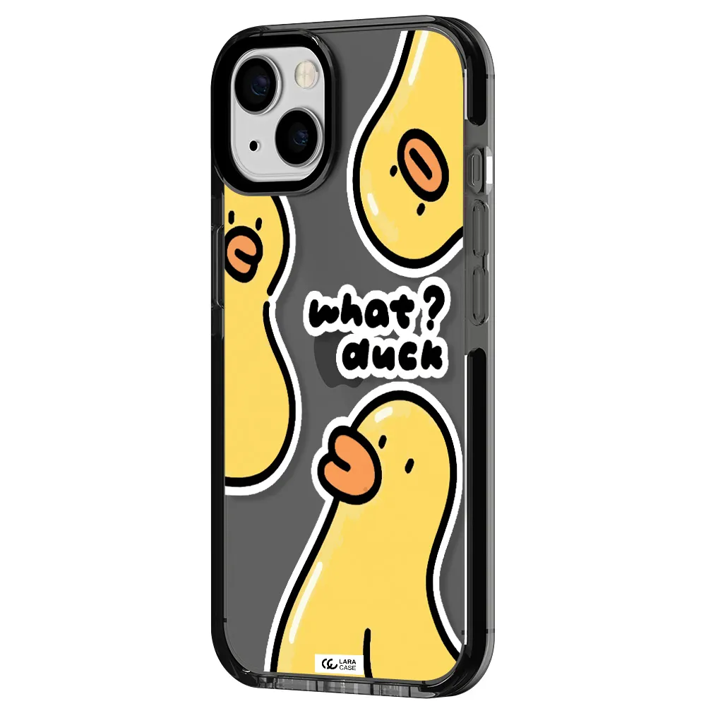 a group of yellow ducks Apple iPhone 13 impact Smoke Black Case