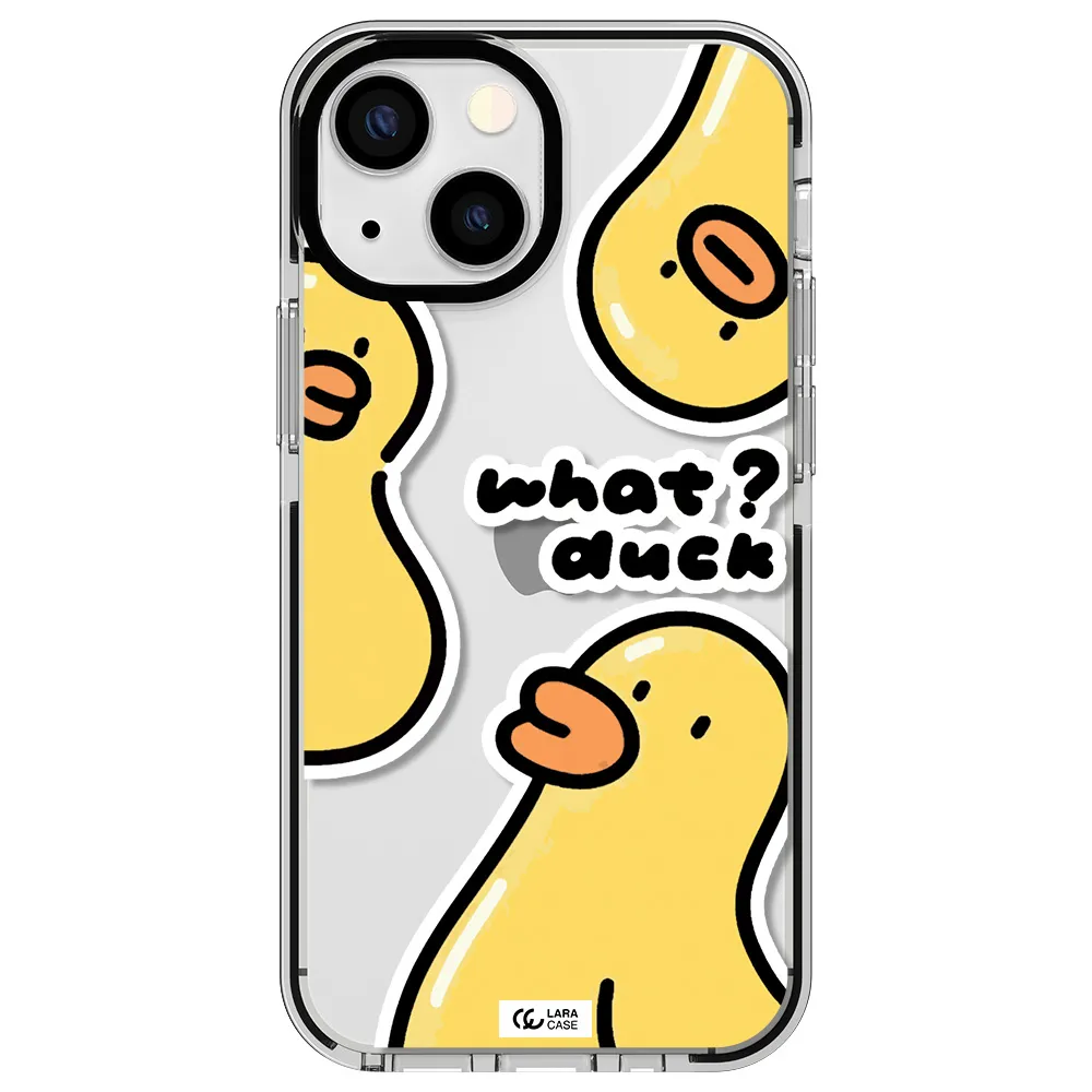 a group of yellow ducks Apple iPhone 13 mini impact black border Case