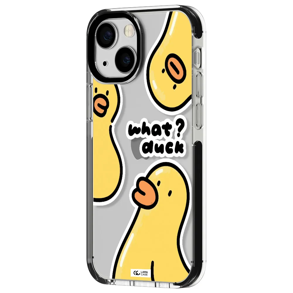 a group of yellow ducks Apple iPhone 13 mini impact black border Case