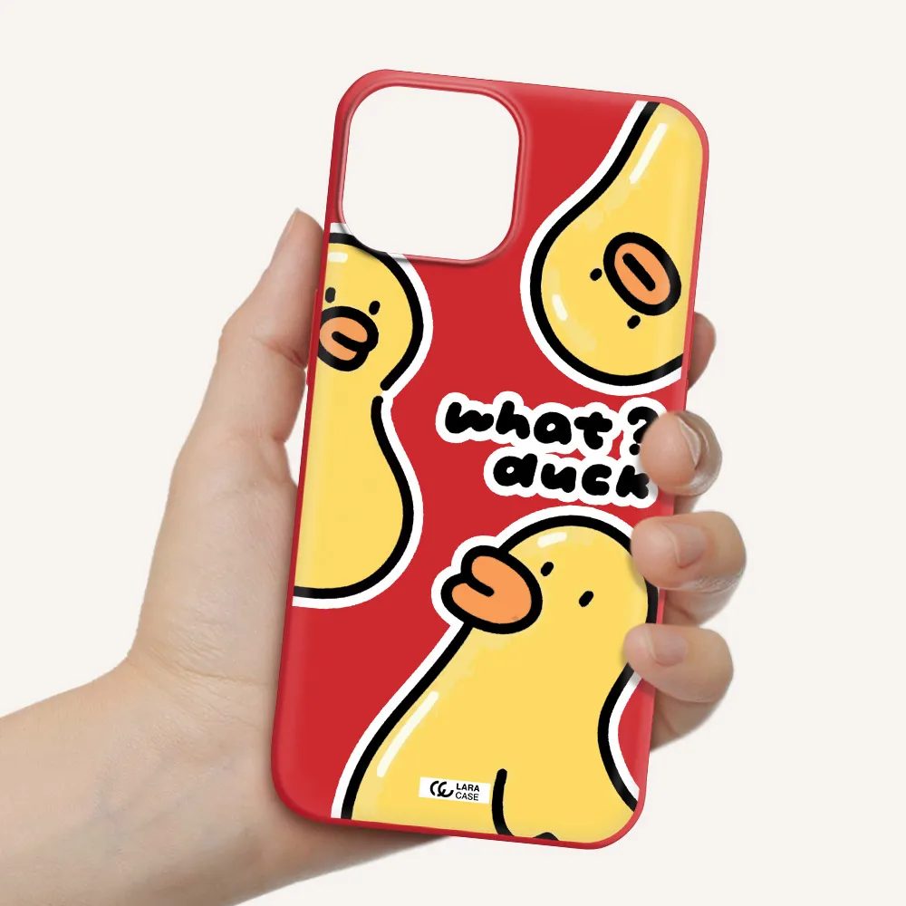 a group of yellow ducks Apple iPhone 13 mini Silicone Imperial Red Case